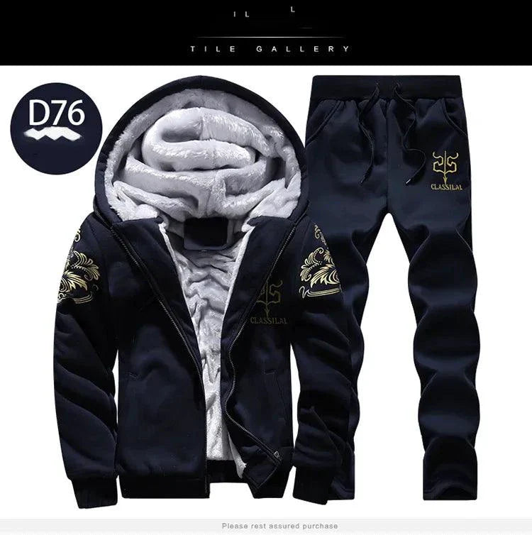 Men's Winter Sports Set: Stylish, Warm 2-Piece Ensemble for Outdoor Adventures